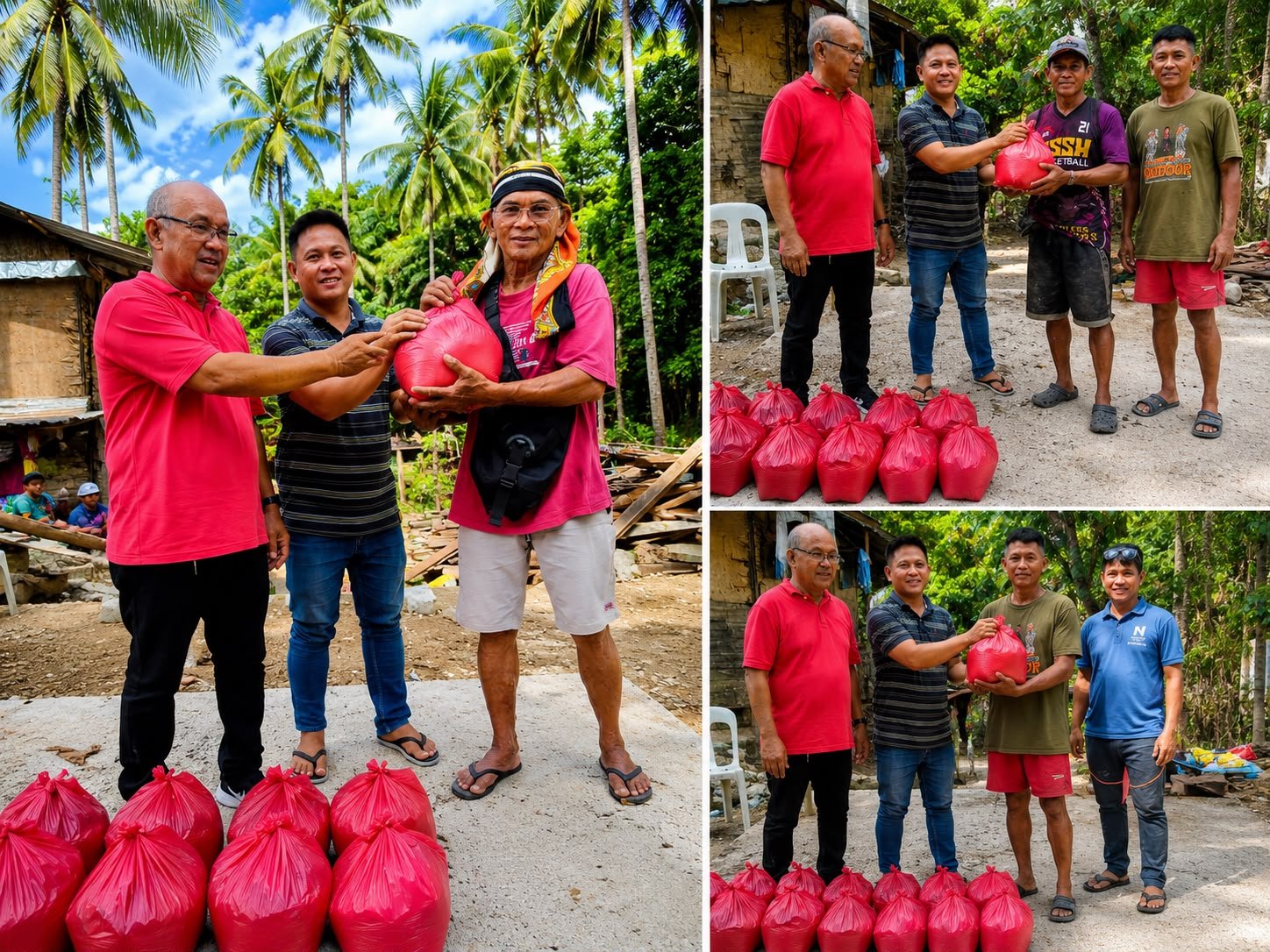 Relief supplies being delivered to families in the Sarangani Mountains