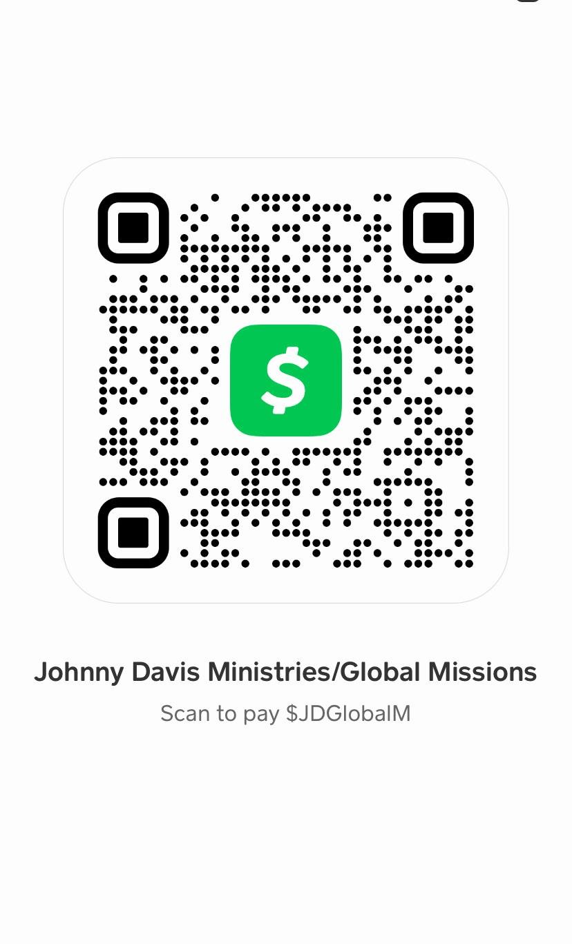 Cash App QR code to donate to Johnny Davis Ministries